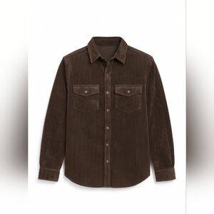 NWOT Womens Brown Corduroy Jacket Top Soft Medium Workshop Shirt Espresso